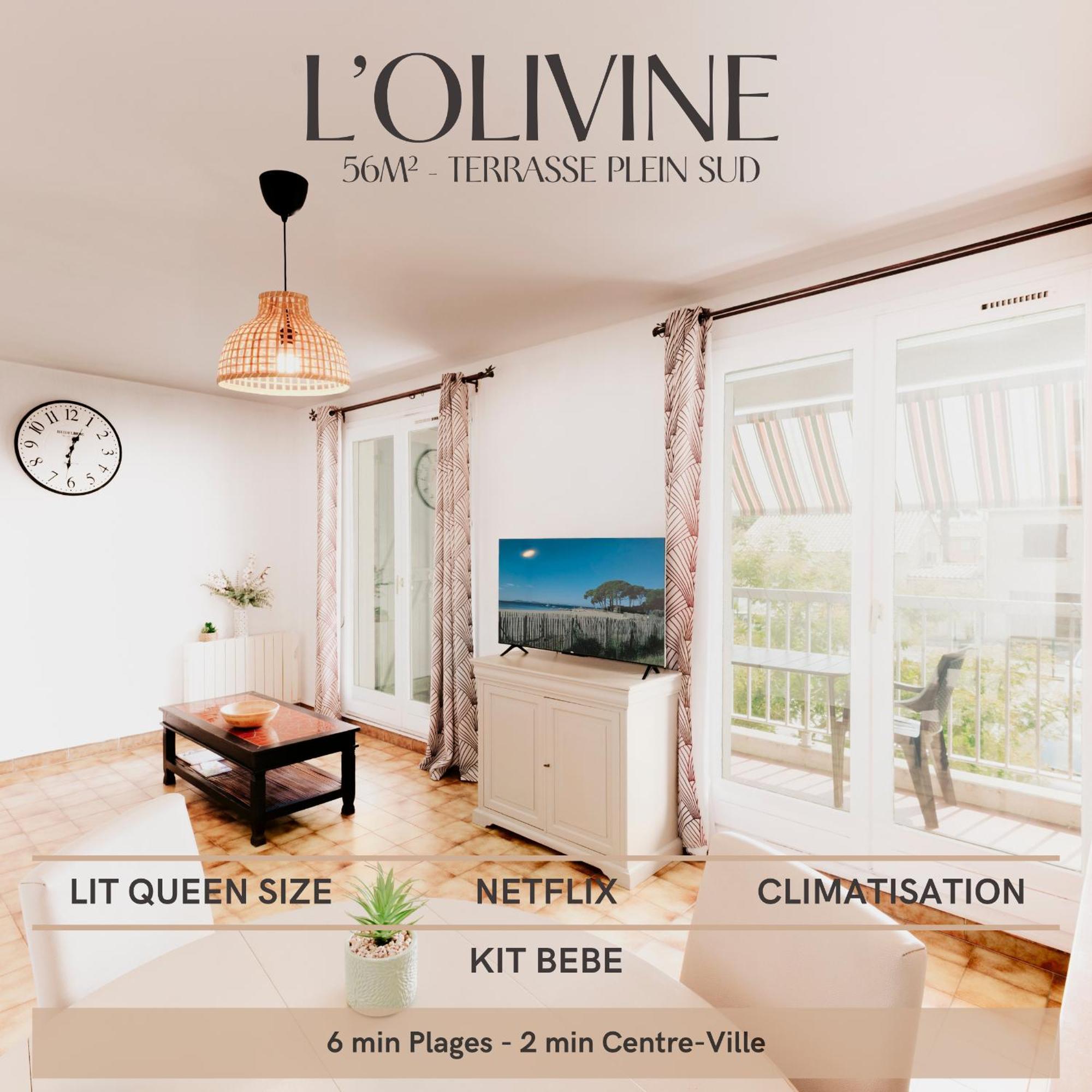 Terrasse Plein Sud - Climatisation - Netflix - Lit Queen Size - 2Min Centre-Ville - 6Min Plages Parking Prive - 56M2 - L'Olivine - Offre Speciale Apartment La Londe-les-Maures